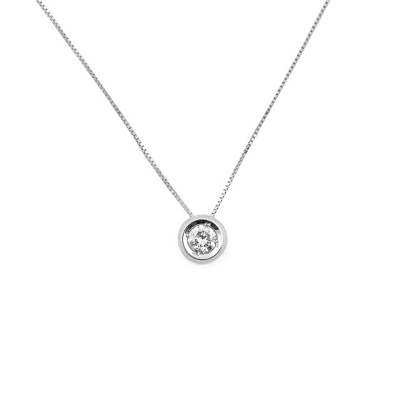 Collar Promesse Mujer in Oro blanco Diamante 0.12 Ct PPLA012 - PPLA012